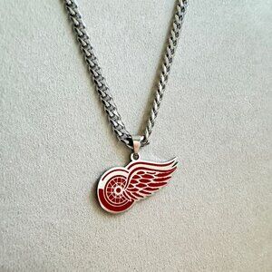 Detroit Red Wings Necklace - 5mm Cuban - 22" Chain - Hockey - Christmas Gifts